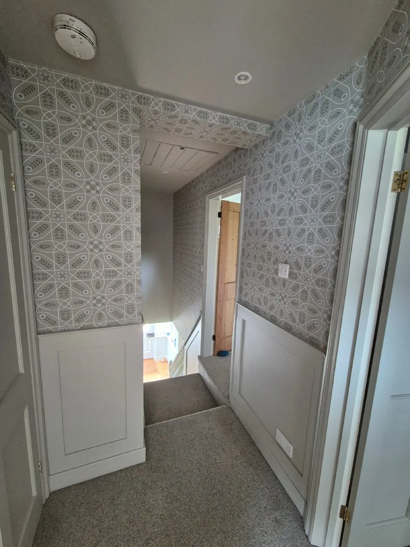 Landing after redecoration in forest green